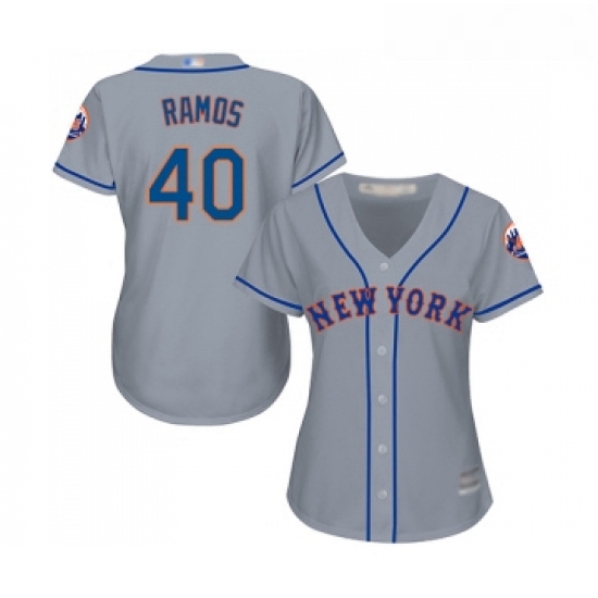 Womens New York Mets 40 Wilson Ramos Authentic Grey Road Cool Ba