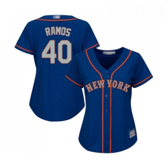 Womens New York Mets 40 Wilson Ramos Authentic Royal Blue Altern