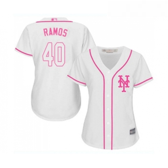 Womens New York Mets 40 Wilson Ramos Authentic White Fashion Coo
