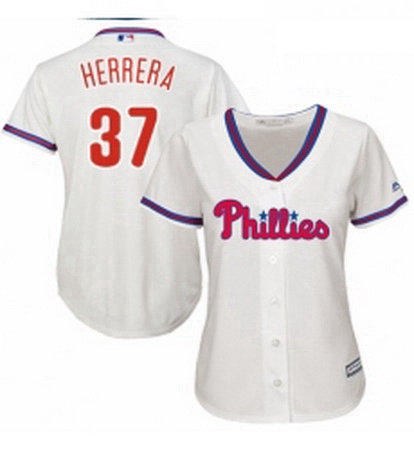 Womens Majestic Philadelphia Phillies 37 Odubel Herrera Authentic Cream Alternate Cool Base MLB Jers