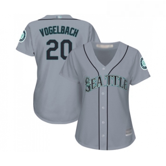 Womens Seattle Mariners 20 Dan Vogelbach Replica Grey Road Cool 