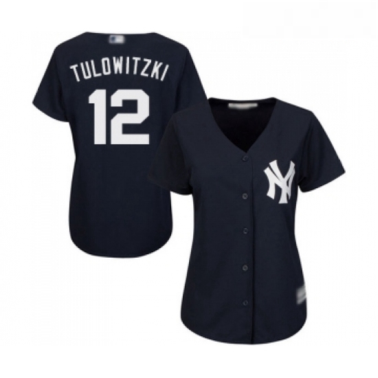 Womens New York Yankees 12 Troy Tulowitzki Authentic Navy Blue A