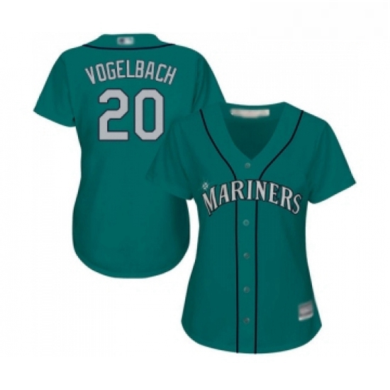 Womens Seattle Mariners 20 Dan Vogelbach Replica Teal Green Alternate Cool Base Baseball Jersey