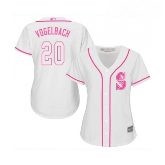 Womens Seattle Mariners 20 Dan Vogelbach Replica White Fashion Cool Base Baseball Jersey