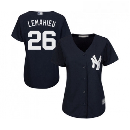 Womens New York Yankees 26 DJ LeMahieu Authentic Navy Blue Alternate Baseball Jersey