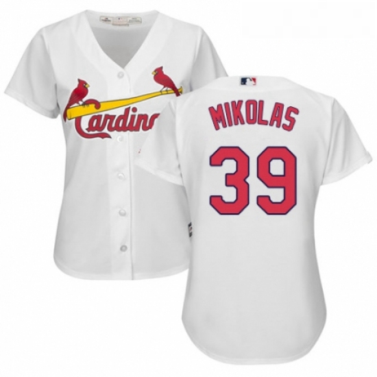 Womens Majestic St Louis Cardinals 39 Miles Mikolas Replica White Home Cool Base MLB Jersey