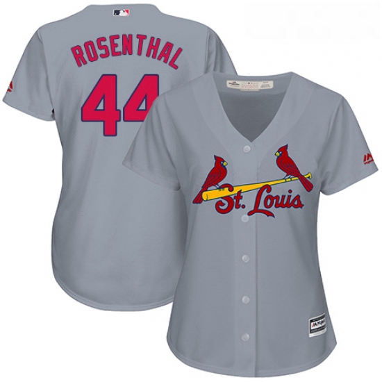 Womens Majestic St Louis Cardinals 44 Trevor Rosenthal Replica Grey Road Cool Base MLB Jersey