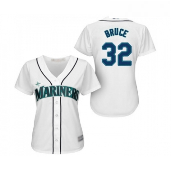 Womens Seattle Mariners 32 Jay Bruce Replica White Home Cool Base Baseball Jersey