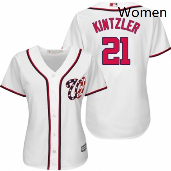 Womens Majestic Washington Nationals 21 Brandon Kintzler Replica White Home Cool Base MLB Jersey