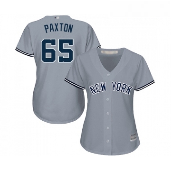 Womens New York Yankees 65 James Paxton Authentic Grey Road Baseball Jersey