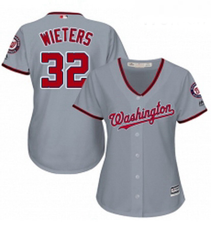Womens Majestic Washington Nationals 32 Matt Wieters Replica Grey Road Cool Base MLB Jersey