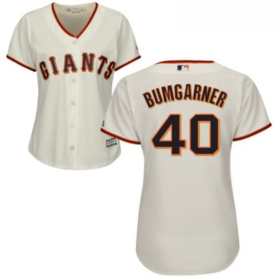 Womens Majestic San Francisco Giants 40 Madison Bumgarner Replica Cream Home Cool Base MLB Jersey