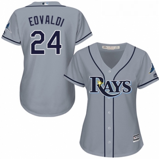 Womens Majestic Tampa Bay Rays 24 Nathan Eovaldi Authentic Grey Road Cool Base MLB Jersey