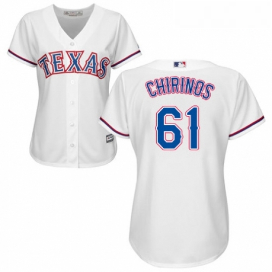 Womens Majestic Texas Rangers 61 Robinson Chirinos Authentic White Home Cool Base MLB Jersey