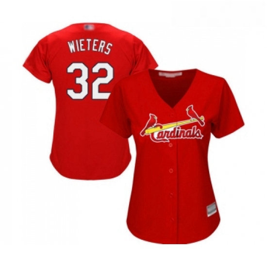 Womens St Louis Cardinals 32 Matt Wieters Replica Red Alternate Cool Base Baseball Jersey