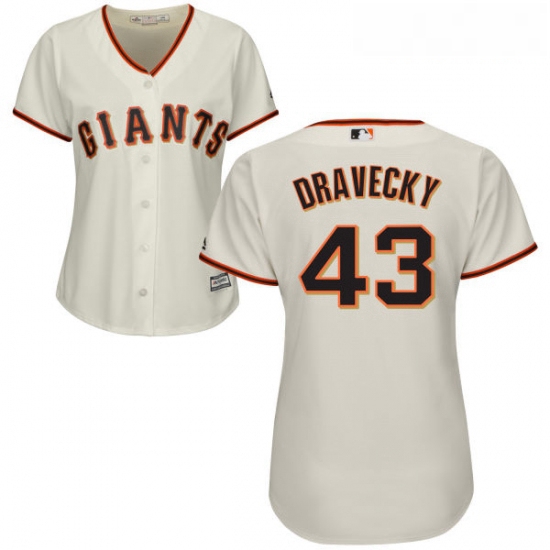 Womens Majestic San Francisco Giants 43 Dave Dravecky Replica Cream Home Cool Base MLB Jersey