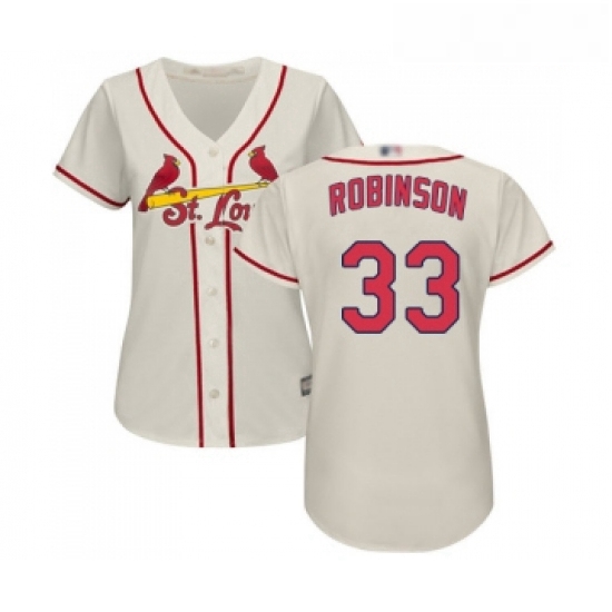 Womens St Louis Cardinals 33 Drew Robinson Replica Cream Alternate Cool Base Baseball Jersey