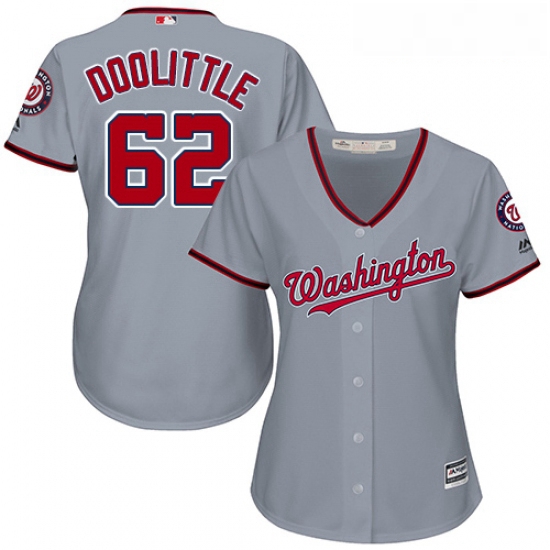 Womens Majestic Washington Nationals 62 Sean Doolittle Authentic Grey Road Cool Base MLB Jersey