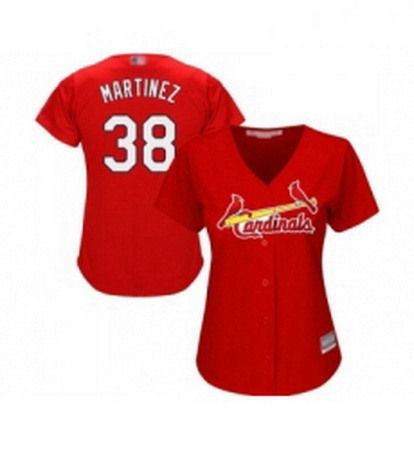 Womens St Louis Cardinals 38 Jose Martinez Replica Red Alternate Cool Base Baseball Jersey