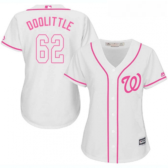 Womens Majestic Washington Nationals 62 Sean Doolittle Replica White Fashion Cool Base MLB Jersey