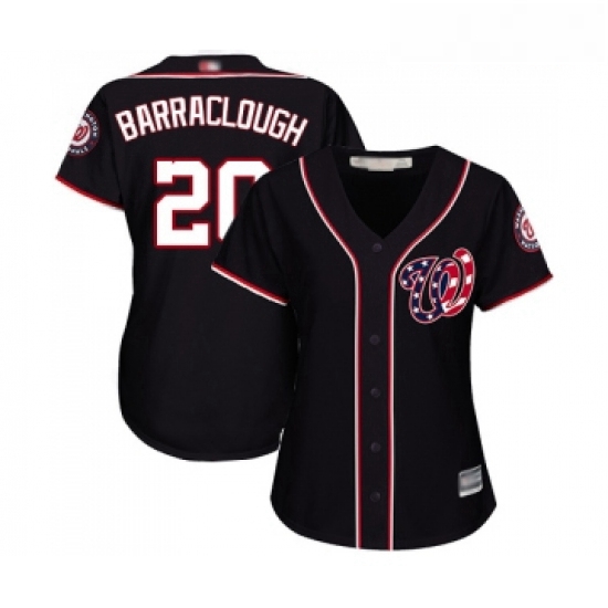 Womens Washington Nationals 20 Kyle Barraclough Replica Navy Blue Alternate 2 Cool Base Baseball Jer