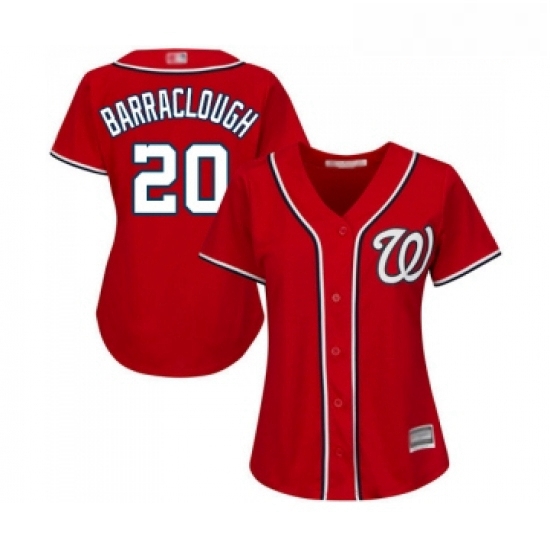 Womens Washington Nationals 20 Kyle Barraclough Replica Red Alternate 1 Cool Base Baseball Jersey