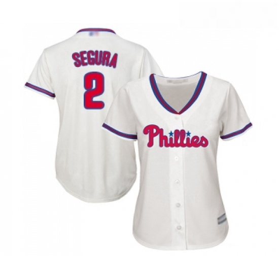 Womens Philadelphia Phillies 2 Jean Segura Replica Cream Alternate Cool Base Baseball Jersey