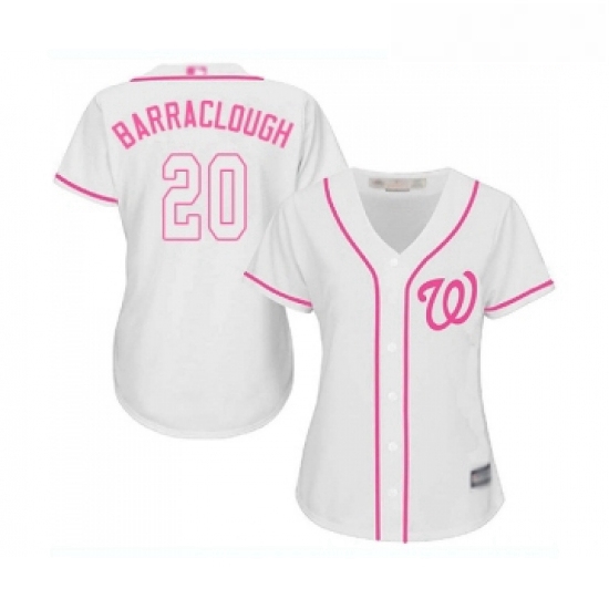 Womens Washington Nationals 20 Kyle Barraclough Replica White Fashion Cool Base Baseball Jersey