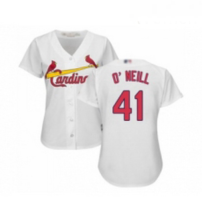 Womens St Louis Cardinals 41 Tyler O Neill Replica White Home Cool Base Baseball Jersey