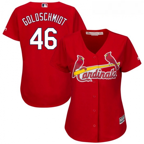 Womens St Louis Cardinals 46 Paul Goldschmidt Majestic Scarlet Alternate Official Cool Base Player J