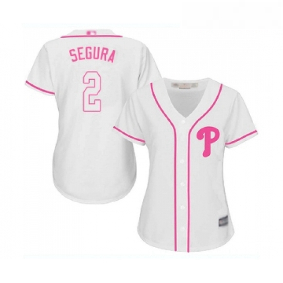 Womens Philadelphia Phillies 2 Jean Segura Replica White Fashion Cool Base Baseball Jersey