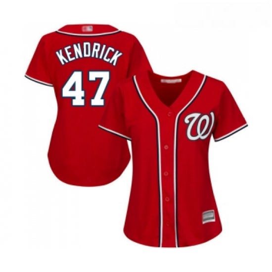 Womens Washington Nationals 47 Howie Kendrick Replica Red Alternate 1 Cool Base Baseball Jersey