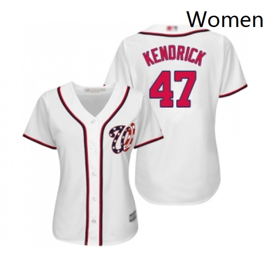 Womens Washington Nationals 47 Howie Kendrick Replica White Home Cool Base Baseball Jersey