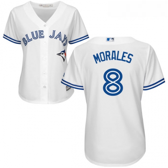 Womens Majestic Toronto Blue Jays 8 Kendrys Morales Replica White Home MLB Jersey