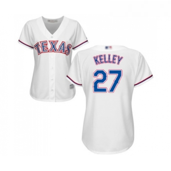 Womens Texas Rangers 27 Shawn Kelley Replica White Home Cool Base Baseball Jersey