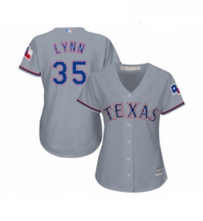 Womens Texas Rangers 35 Lance Lynn Replica Grey Road Cool Base Baseball Jersey