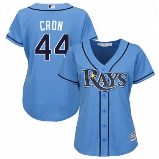 Womens Majestic Tampa Bay Rays 44 C J Cron Authentic Light Blue Alternate 2 Cool Base MLB Jersey