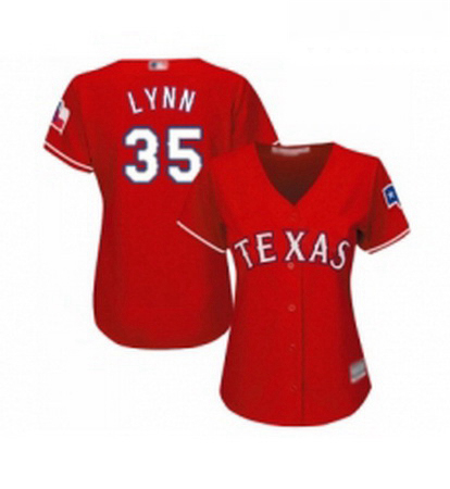 Womens Texas Rangers 35 Lance Lynn Replica Red Alternate Cool Base Baseball Jersey