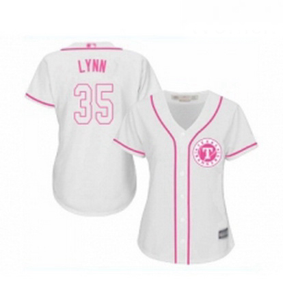 Womens Texas Rangers 35 Lance Lynn Replica White Fashion Cool Base Baseball Jersey