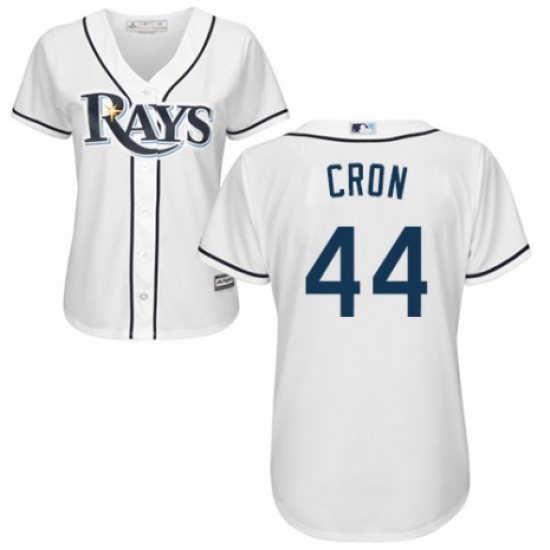 Womens Majestic Tampa Bay Rays 44 C J Cron Authentic White Home Cool Base MLB Jersey