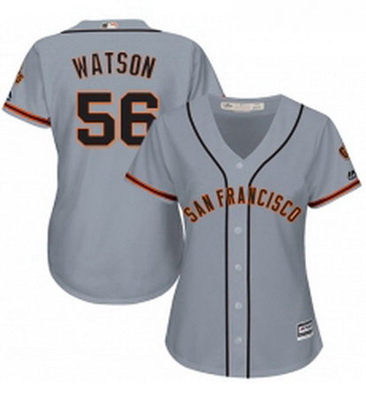 Womens Majestic San Francisco Giants 56 Tony Watson Authentic Grey Road Cool Base MLB Jersey