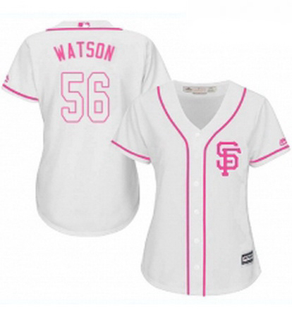 Womens Majestic San Francisco Giants 56 Tony Watson Authentic White Fashion Cool Base MLB Jersey