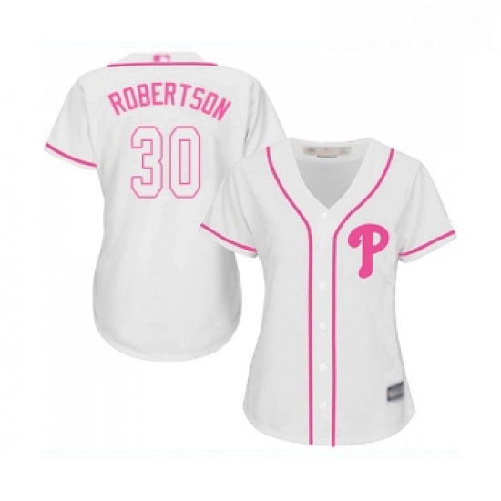 Womens Philadelphia Phillies 30 David Robertson Replica White Fashion Cool Base Baseball Jersey