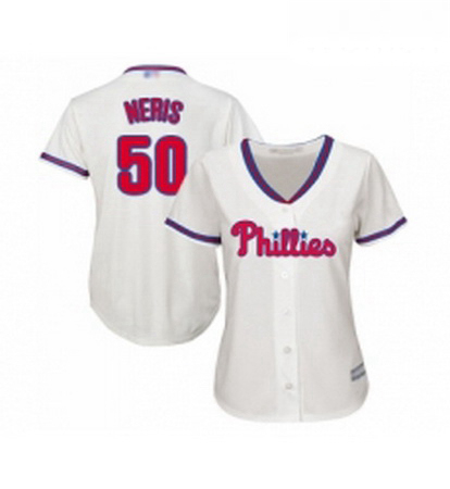 Womens Philadelphia Phillies 50 Hector Neris Replica Cream Alternate Cool Base Baseball Jersey