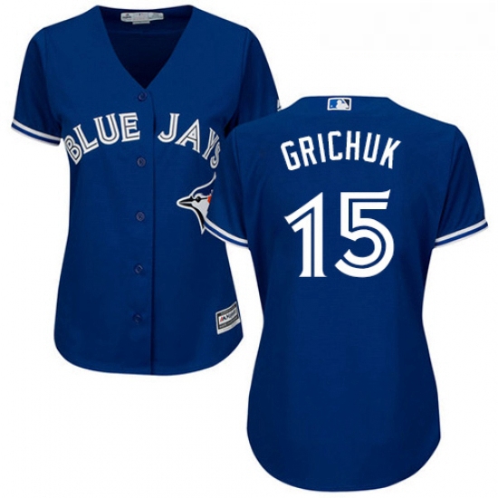 Womens Majestic Toronto Blue Jays 15 Randal Grichuk Replica Blue Alternate MLB Jersey