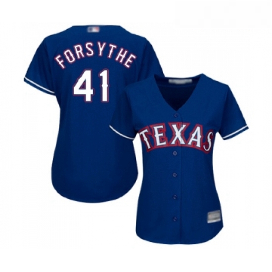 Womens Texas Rangers 41 Logan Forsythe Authentic Royal Blue Alternate 2 Cool Base Baseball Jersey