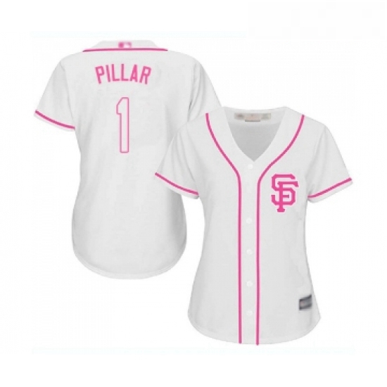 Womens San Francisco Giants 1 Kevin Pillar Replica White Fashion Cool Base Baseball Jersey