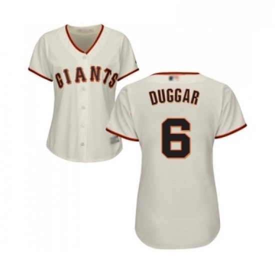 Womens San Francisco Giants 6 Steven Duggar Replica Cream Home Cool Base Baseball Jersey