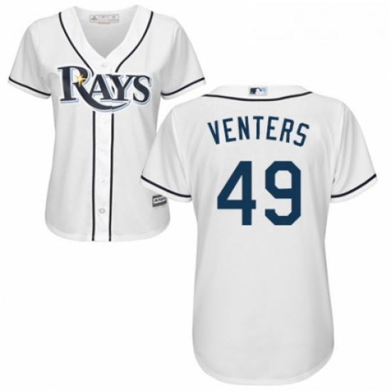 Womens Majestic Tampa Bay Rays 49 Jonny Venters Authentic White Home Cool Base MLB Jersey