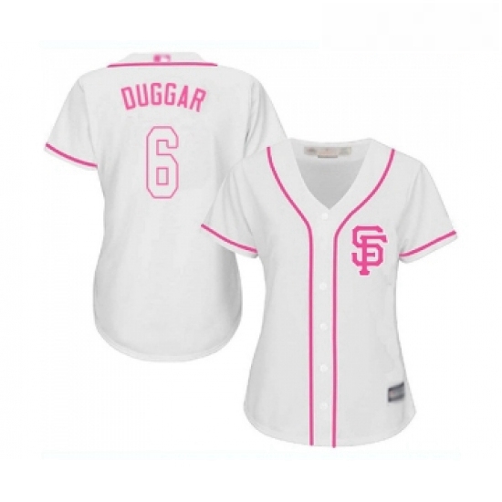 Womens San Francisco Giants 6 Steven Duggar Replica White Fashion Cool Base Baseball Jersey